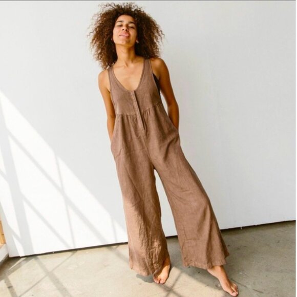Longway Pants - Longway (fornerly Neve and Hawk) Sunset Jumpsuit Size S Khaki Olive Color